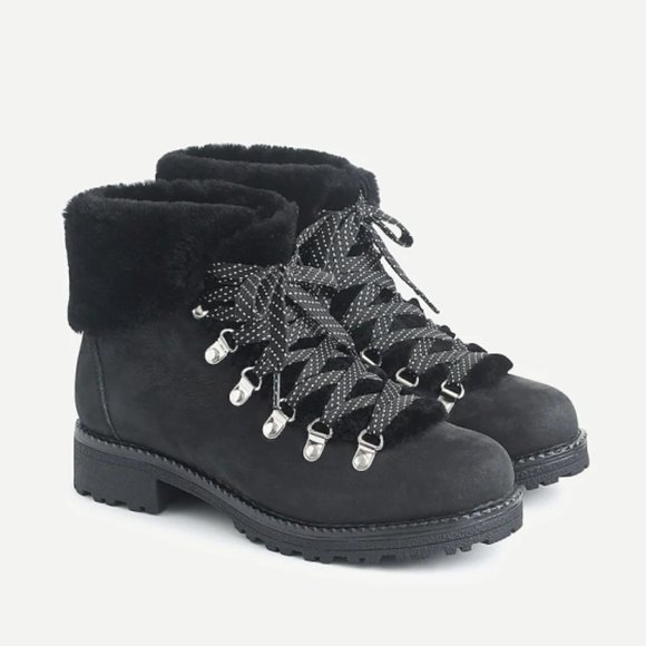 J. Crew Shoes - J Crew Nubuck Leather Dyed Shearling Nordic Boots